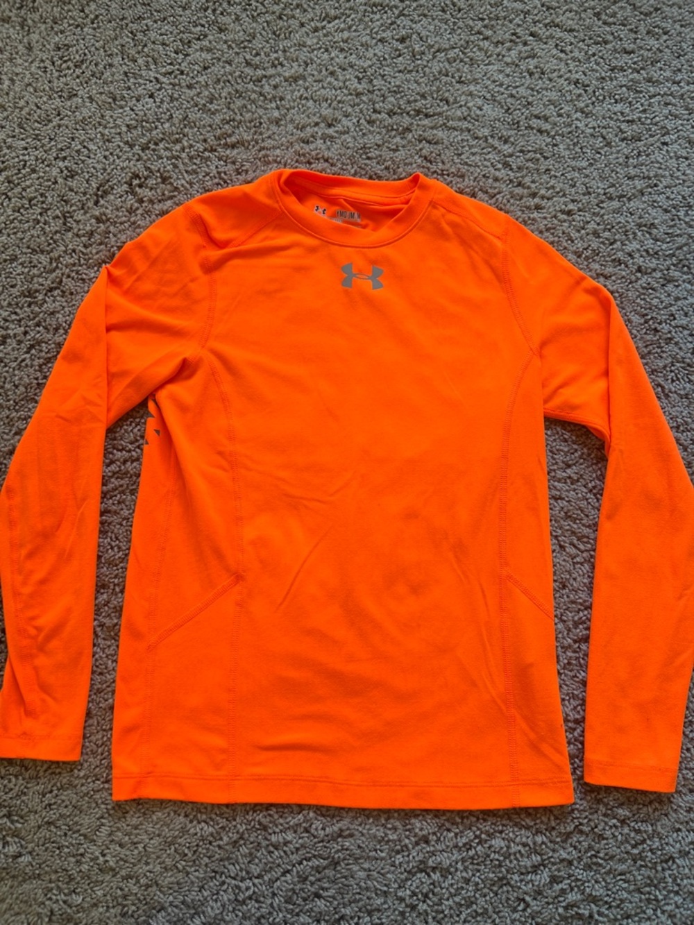 Boys Medium Under Armour Long Sleeve Shirt - Neon Orange
